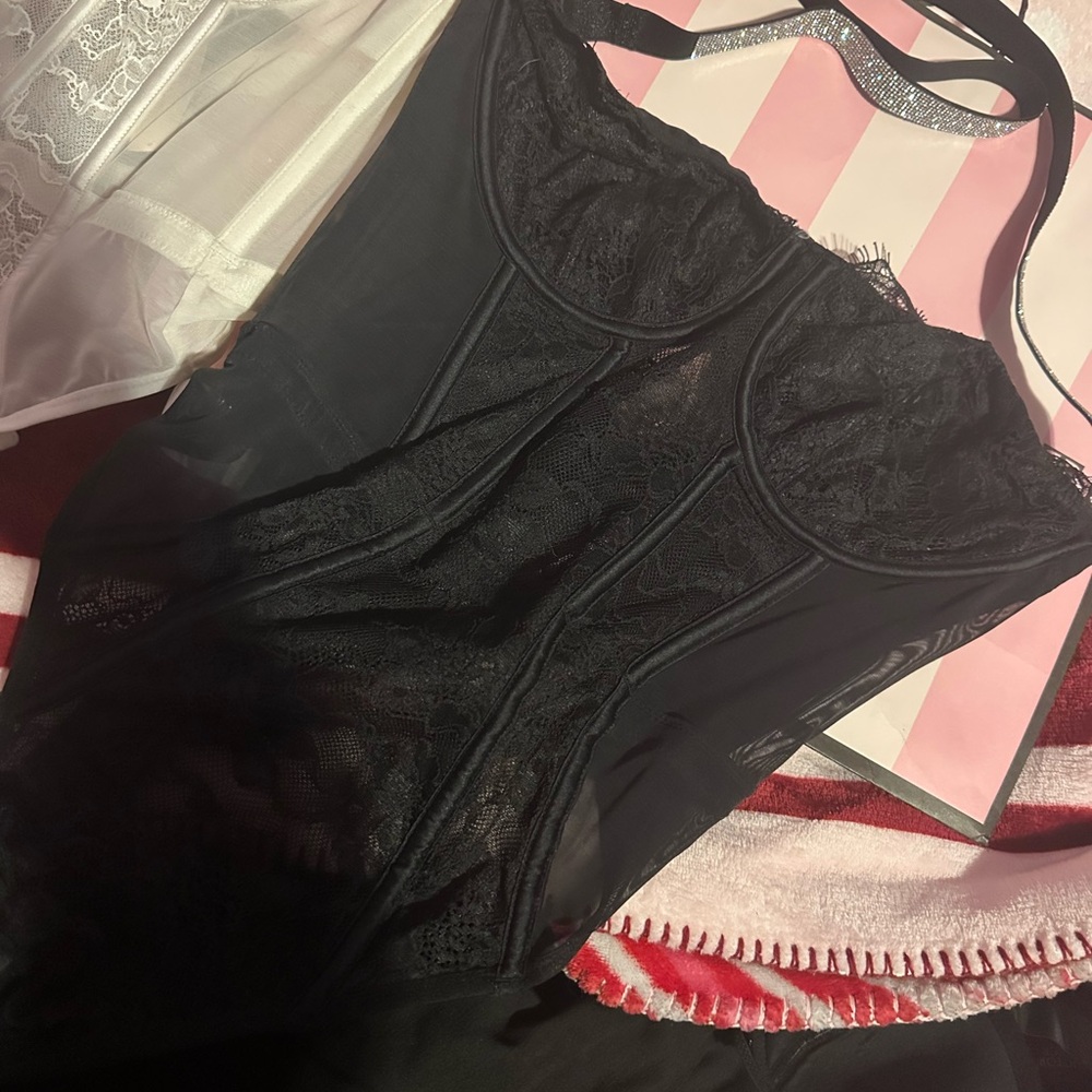 Victoria's Secret Black Lace Chemise